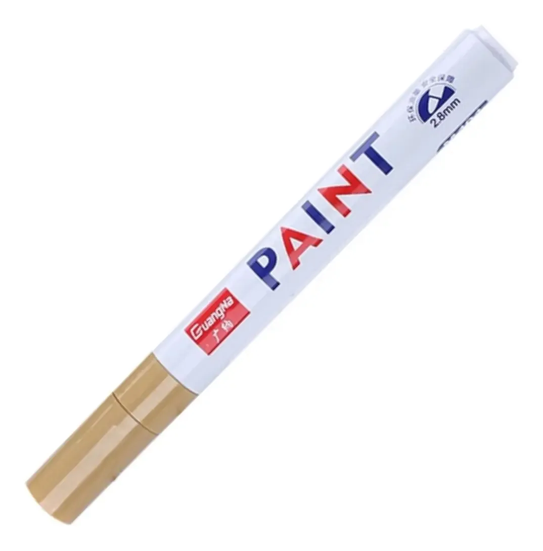 Caneta Paint Marker Dourada Tinta Óleo para Tênis, Pneus e Metais