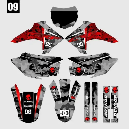 Kit Adesivo Crf 230 Gráfico Moto 0,20mm Camuflado Caveira