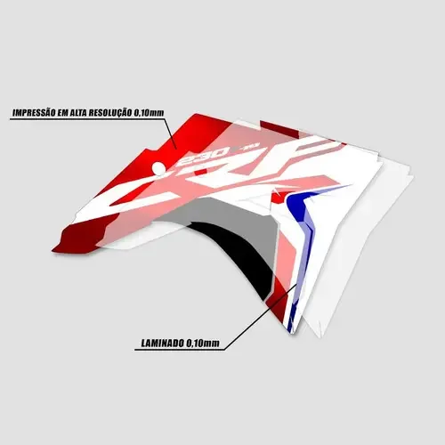 Kit Gráfico Crf230f / Crf250f - Preto / Azul - 0,20mm