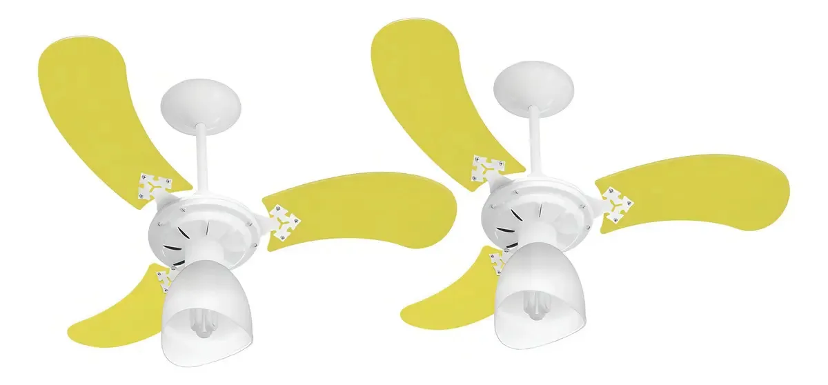 Kit 2 Ventiladores De Teto Br/am 220v+controle Rem