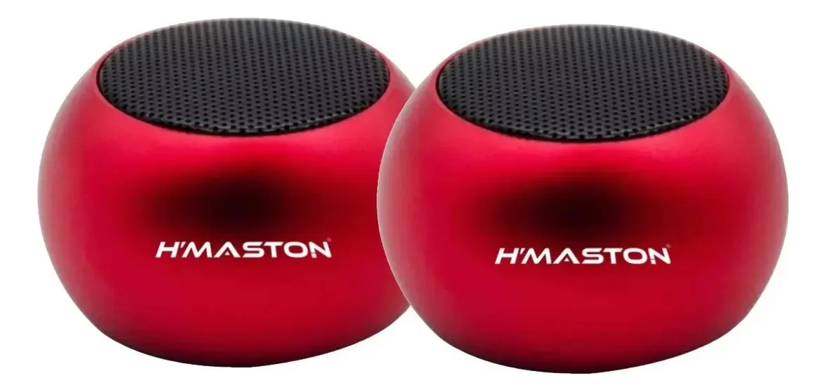 2 Caixas De Som Amplificada Bluetooth Tws Metal Mini Speaker Cor Vermelha