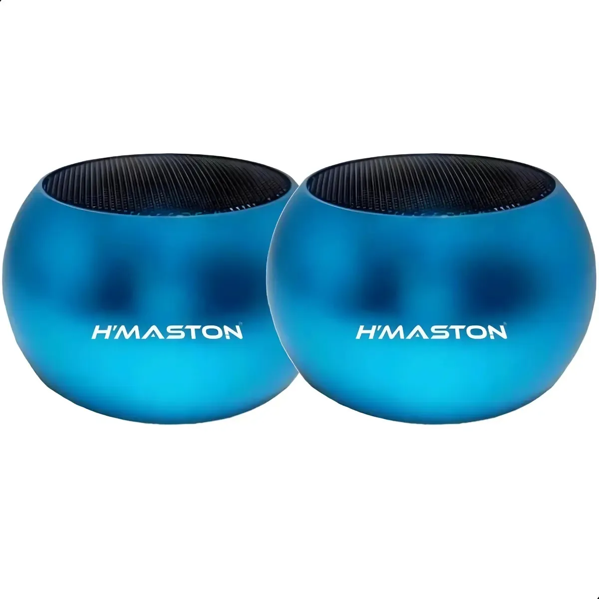 2 Caixas De Som Amplificada Bluetooth Tws Metal Mini Speaker Cor Azul