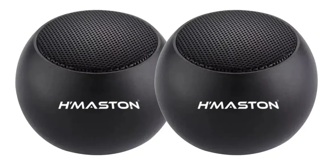 2 Caixas De Som Amplificada Bluetooth Tws Metal Mini Speaker Cor Preta
