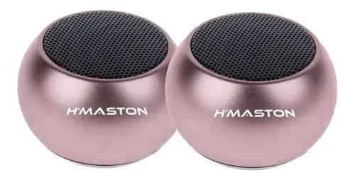 2 Caixas De Som Amplificada Bluetooth Tws Metal Mini Speaker Cor Rose