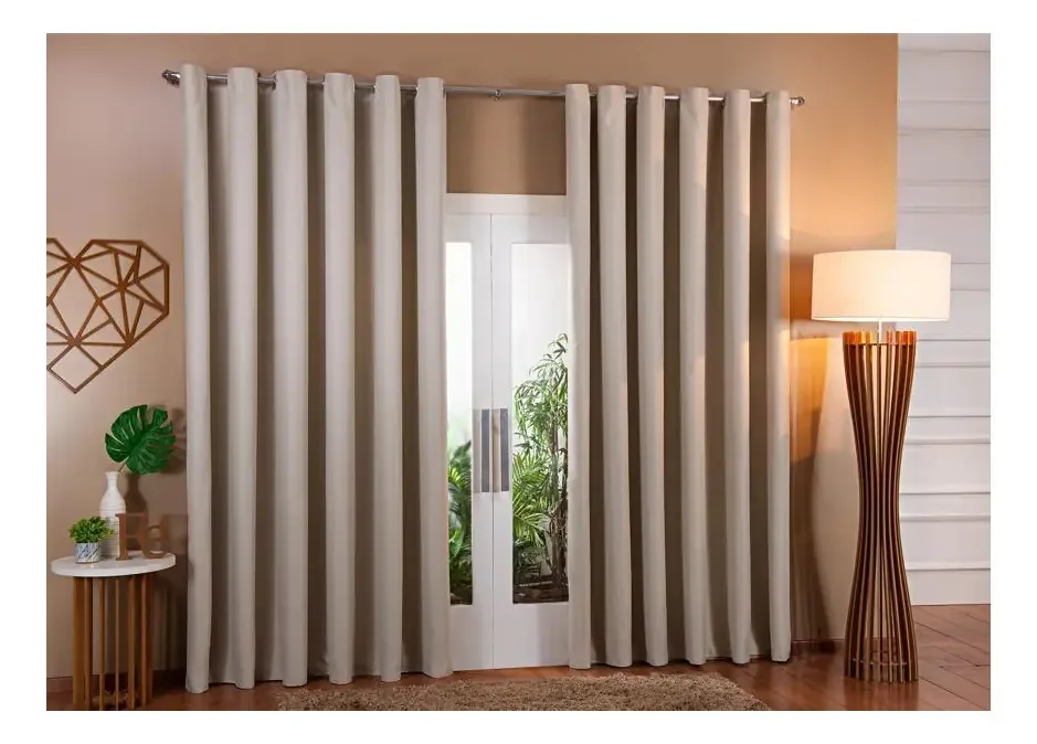 Cortina Blackout Em Tecido 3m X 2,75m - Avelã