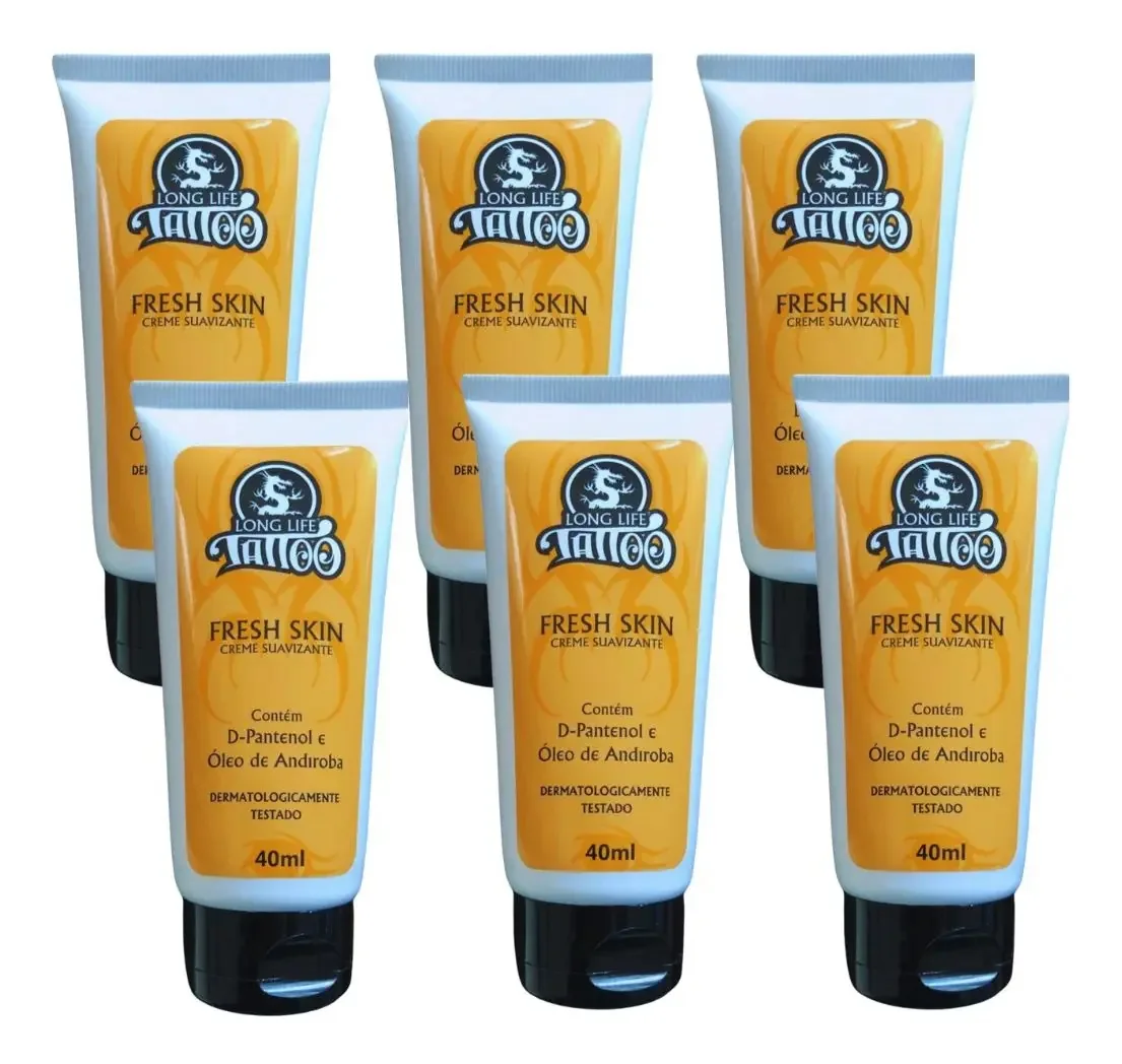 6 Und Kit Creme Fresh Skin Tatuagem 40ml Tattoo Long Life