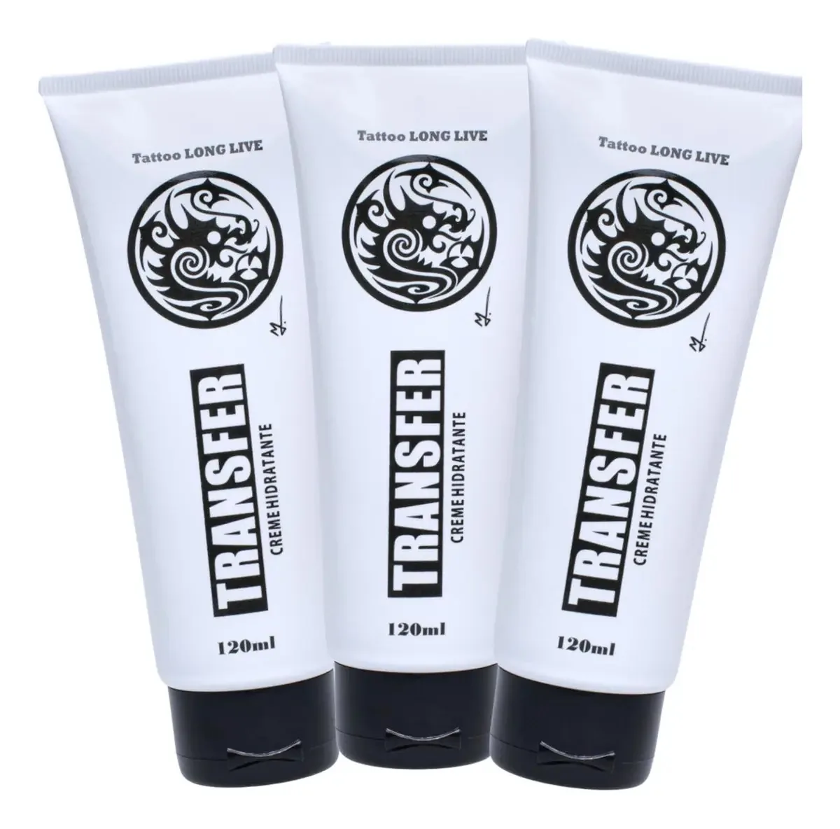 3 Unid Transfer Creme Decalque Tatuagem 120ml Long Life