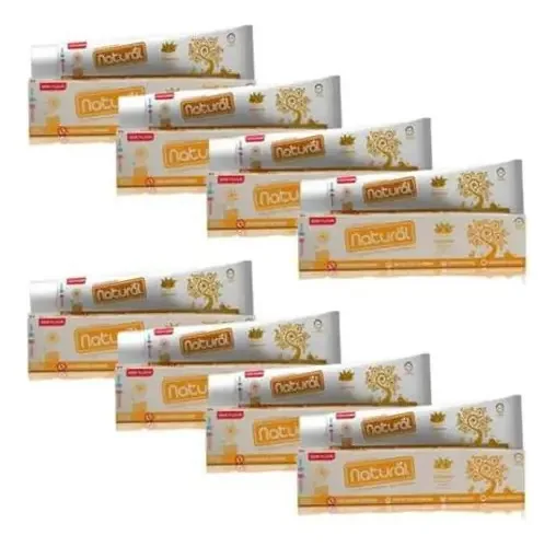 Kit 8 Cremes Dental Suavetex Natural Extratos Curcuma 80g Ca