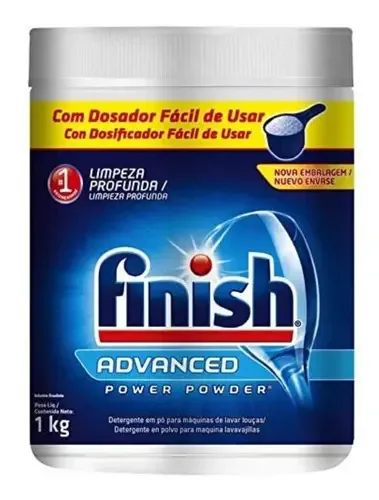Detergente Lava Loucas Finish Power Powder Advanced 1kg