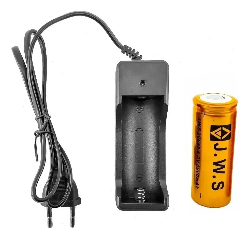 Kit 1 Carregador + 1 Baterias Jws 26650 8800mah 3.7v Li-ion