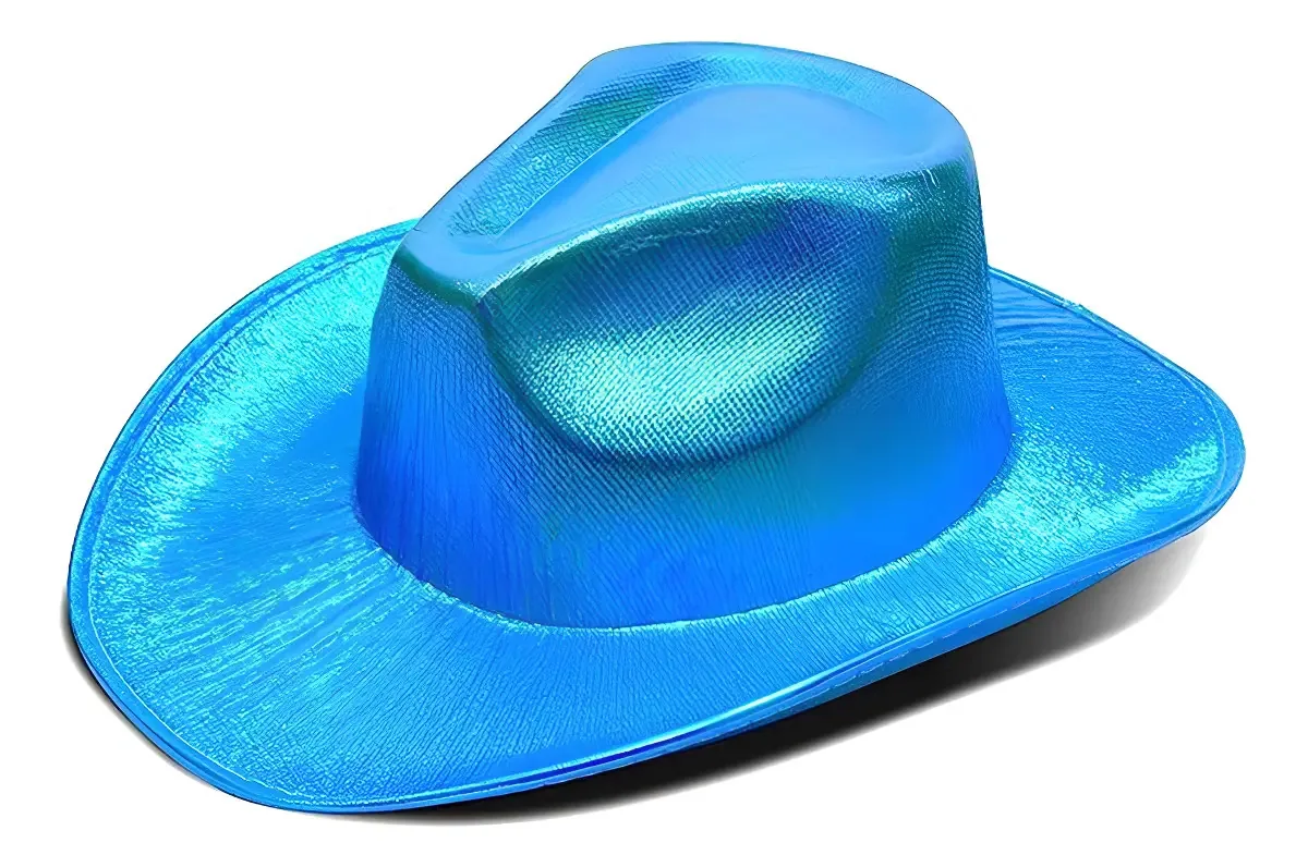 Chapéu Cowboy Azul Sintético Rodeio Brilhante 360 ONLINE