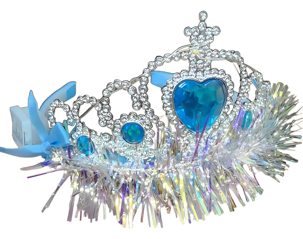 Tiara Infantil LED Coração Princesa Frozen Azul-claro Carnaval
