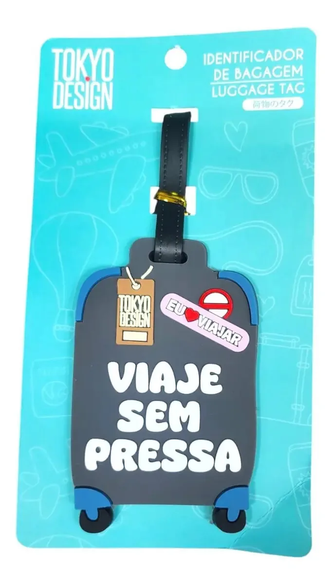 Etiqueta Identificadora De Bagagem Silicone P/ Mala Viagem Cor Cinza
