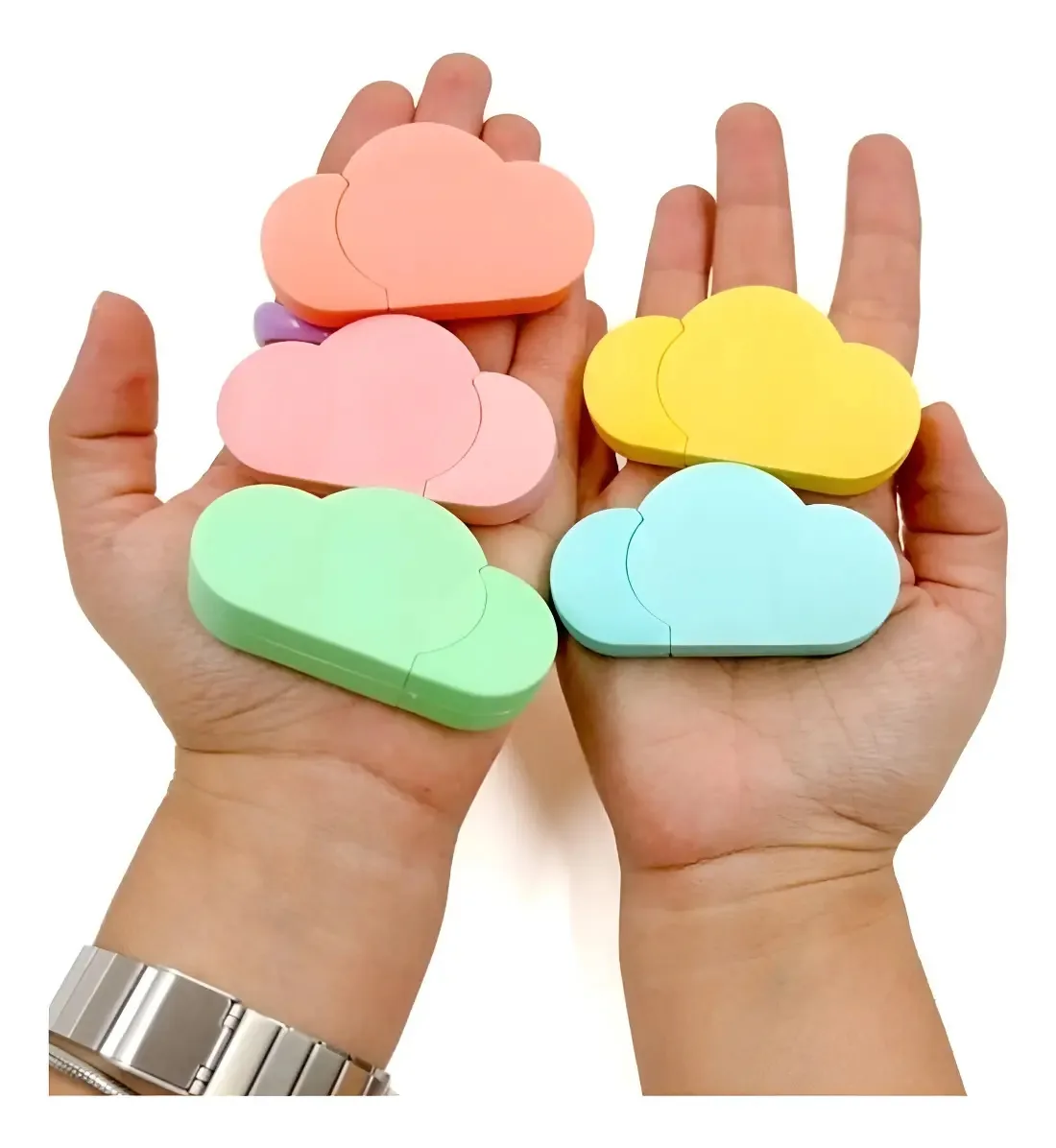 Marcador Conjunto Marca Texto Nuvem Tons Pasteis Kit C/ 5un Cor Sortido