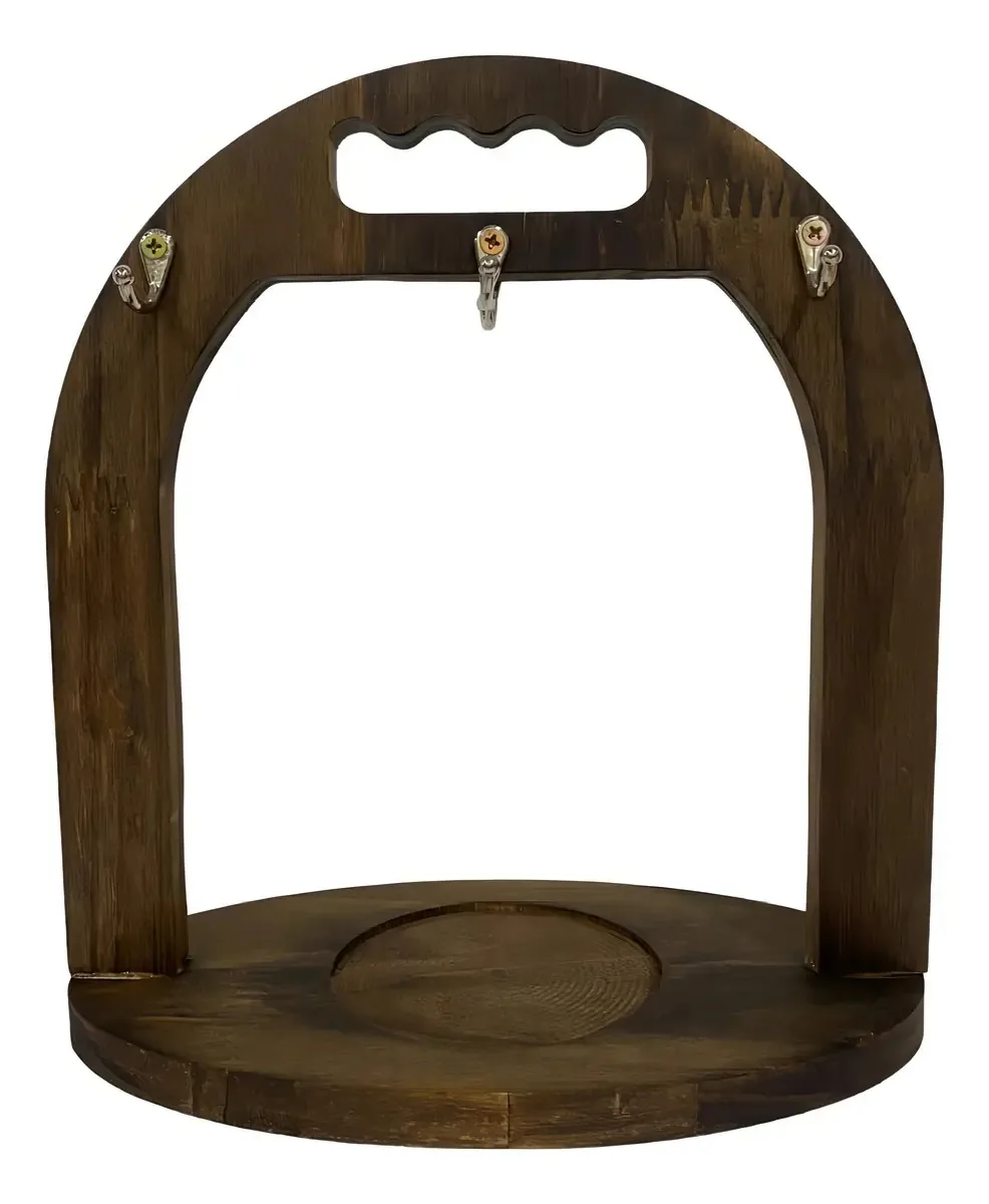 Suporte Porta Xícara Chá Café Madeira Betume Decoração