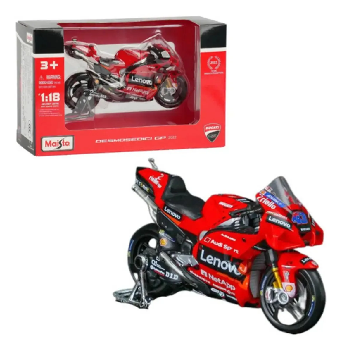 Miniatura Moto Coleção Ducati 1:18 Corrida Gp Maisto Pilotos Cor Vermelho