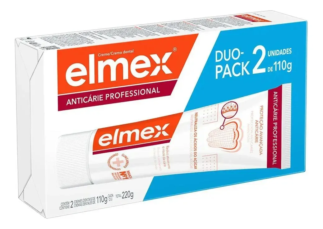 Creme Dental Elmex Anticárie Professional 4 Un 110g Cada