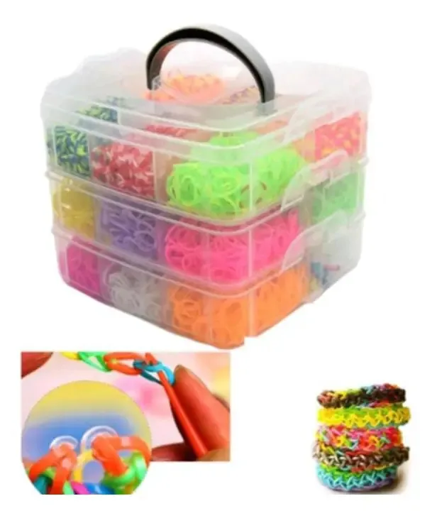 Kit Fabrica Maleta 3000 Elasticos Pulseiras Presente