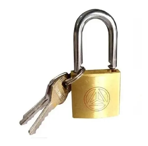 Cadeado Latão 20mm Portões Correntes 3 Chaves Cor Dourado