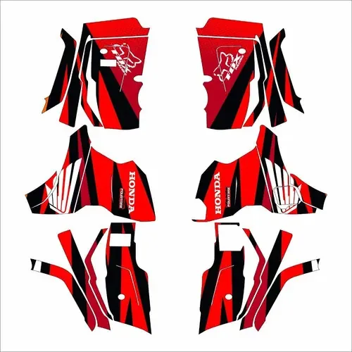 Kit Grafico Quadriciclo Fourtrax Preto / Vermelho 0,20mm Cor Predominante