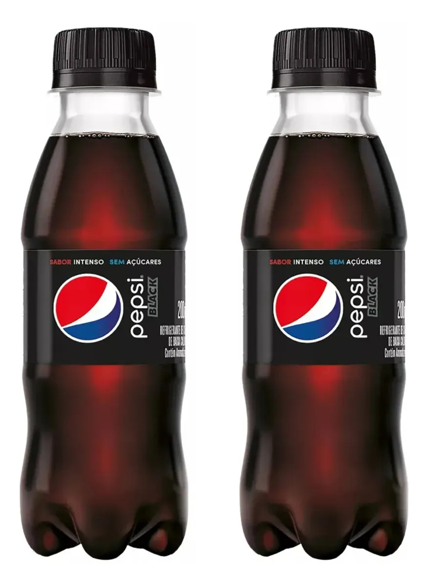 Kit 2 Refrigerante Pepsi Black Garrafa 200ml