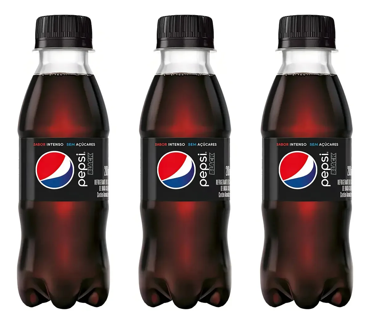 Kit 3 Refrigerante Pepsi Black Garrafa 200ml