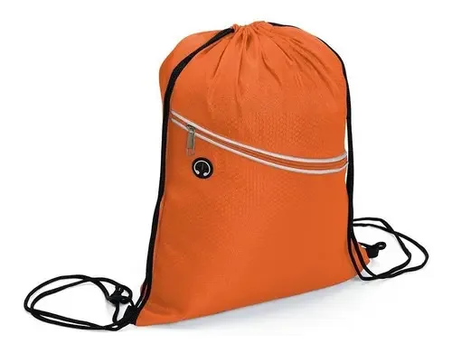 Mochila Saco Esporte, Passeio, Uniforme, Chuteira, Masculina Cor Laranja Desenho do tecido Liso