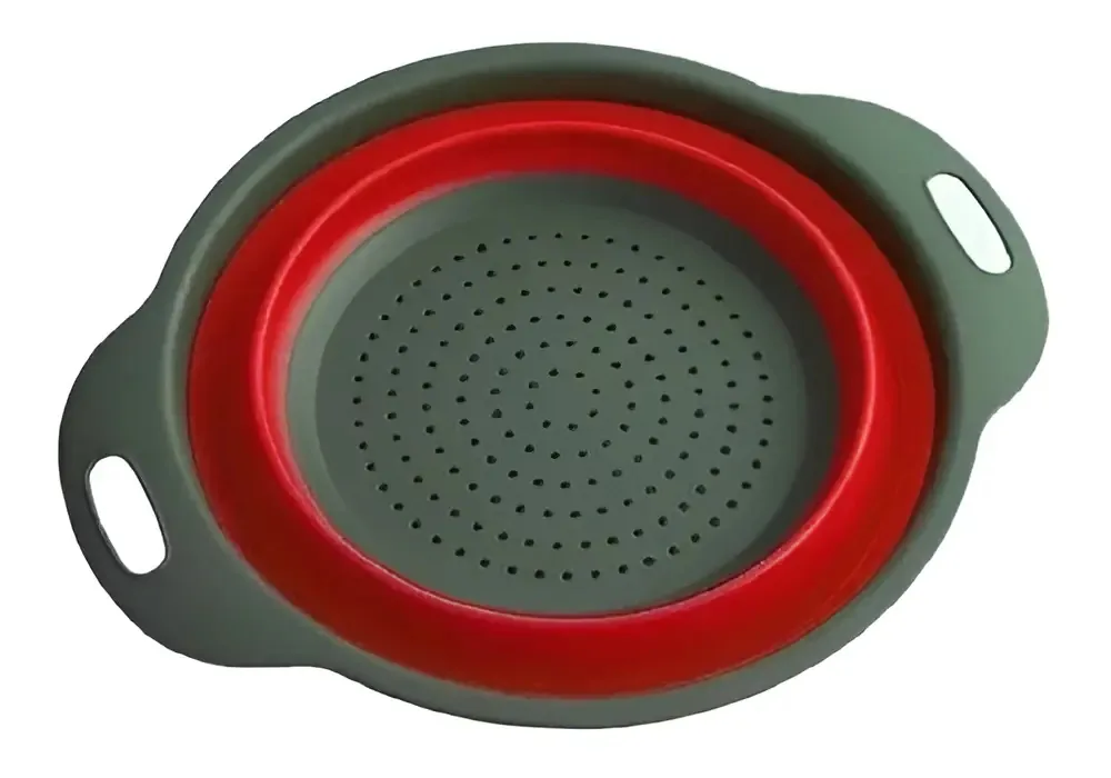 Escorredor Alimentos Massas Legumes Retrátil Silicone + Alça