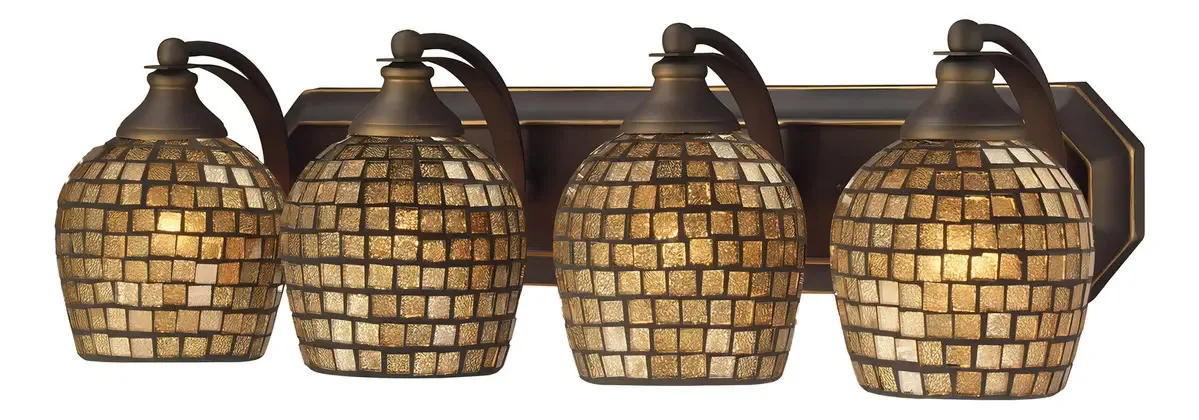 Penteadeira Elk 570-4b-gld de 4 luzes em bronze e videira antigos