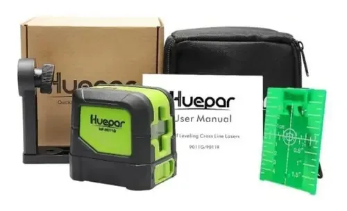 Nivel A Laser Verde 2linhas Marca Hueaper + Suporte Com Ima