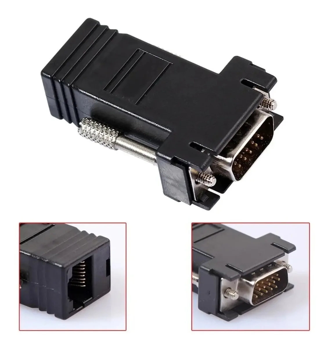 Adaptador Conversor Extensor Vga Rj45 Cabo De Rede Internet