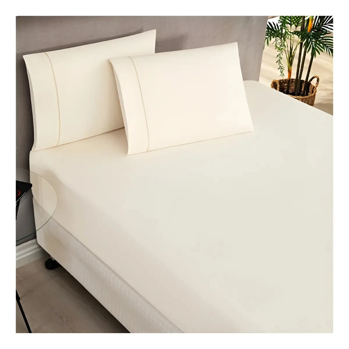 Jogo Cama Lençol Home Basic Queen 180 Fios Com 3pçs Palha