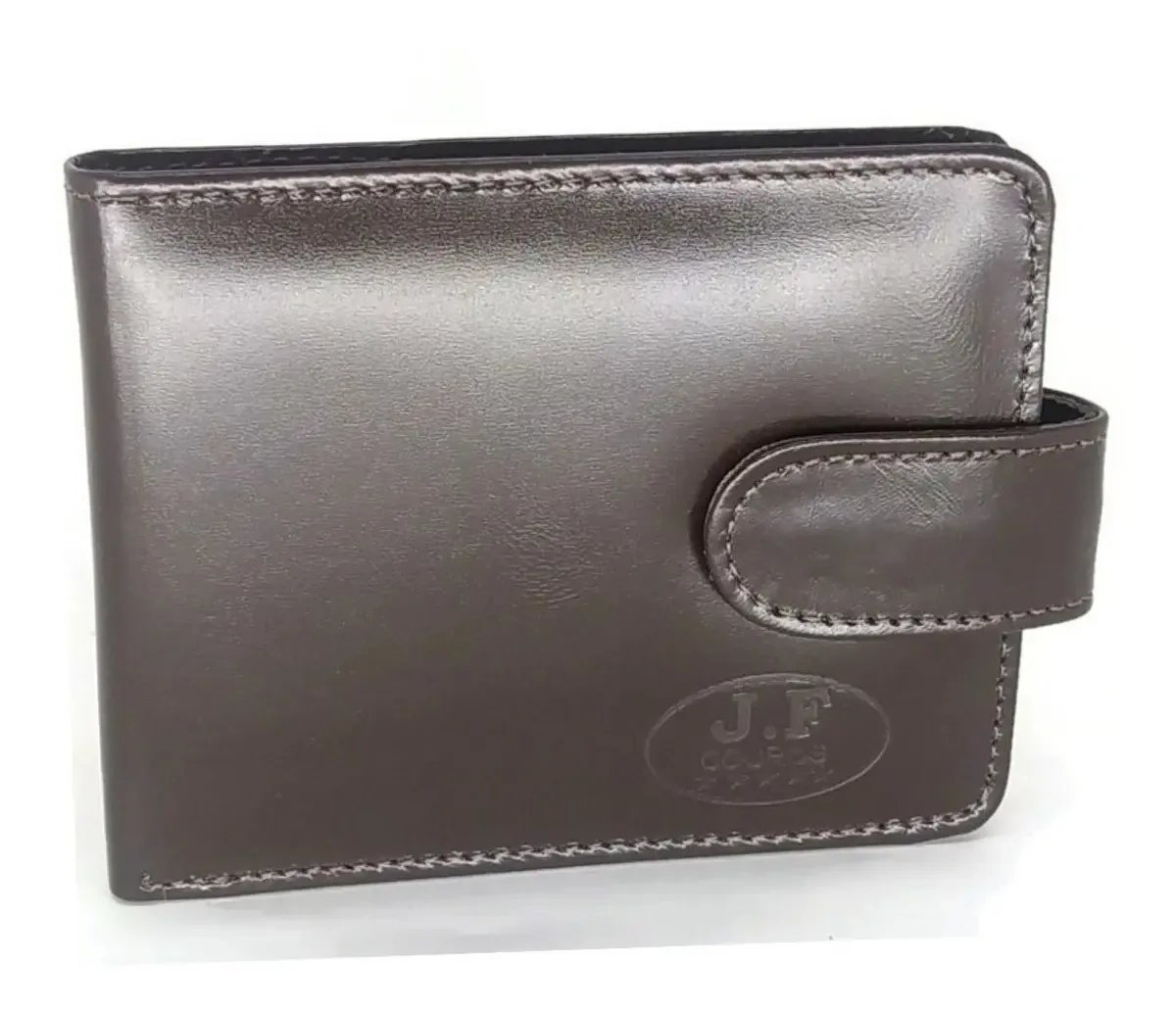 Carteira Masculina Executiva Couro Marrom Porta Moedas 9 Cartões