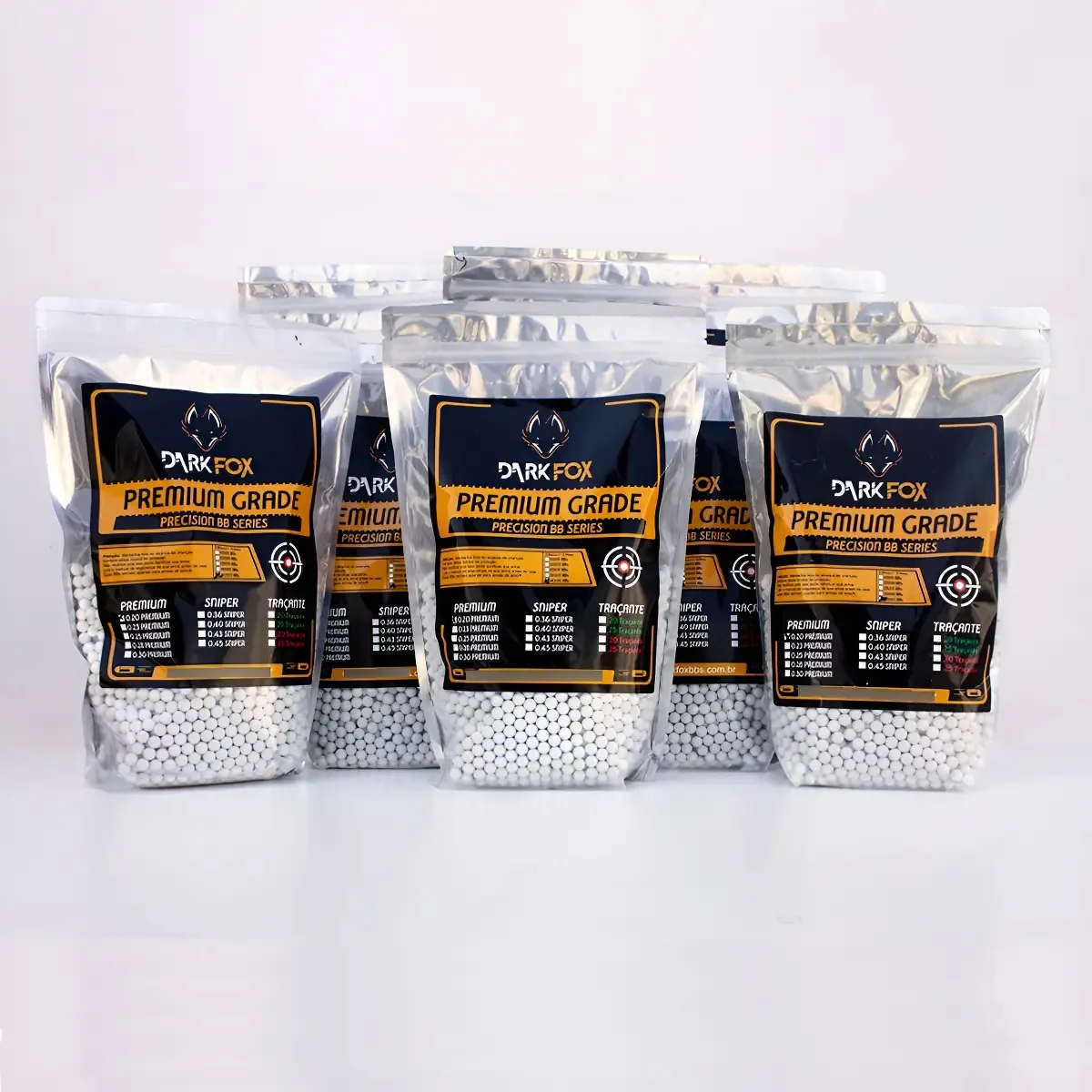 Bbs 0.20 Premium Airsoft Kit Com 10 Pacotes Dark Fox 40000un