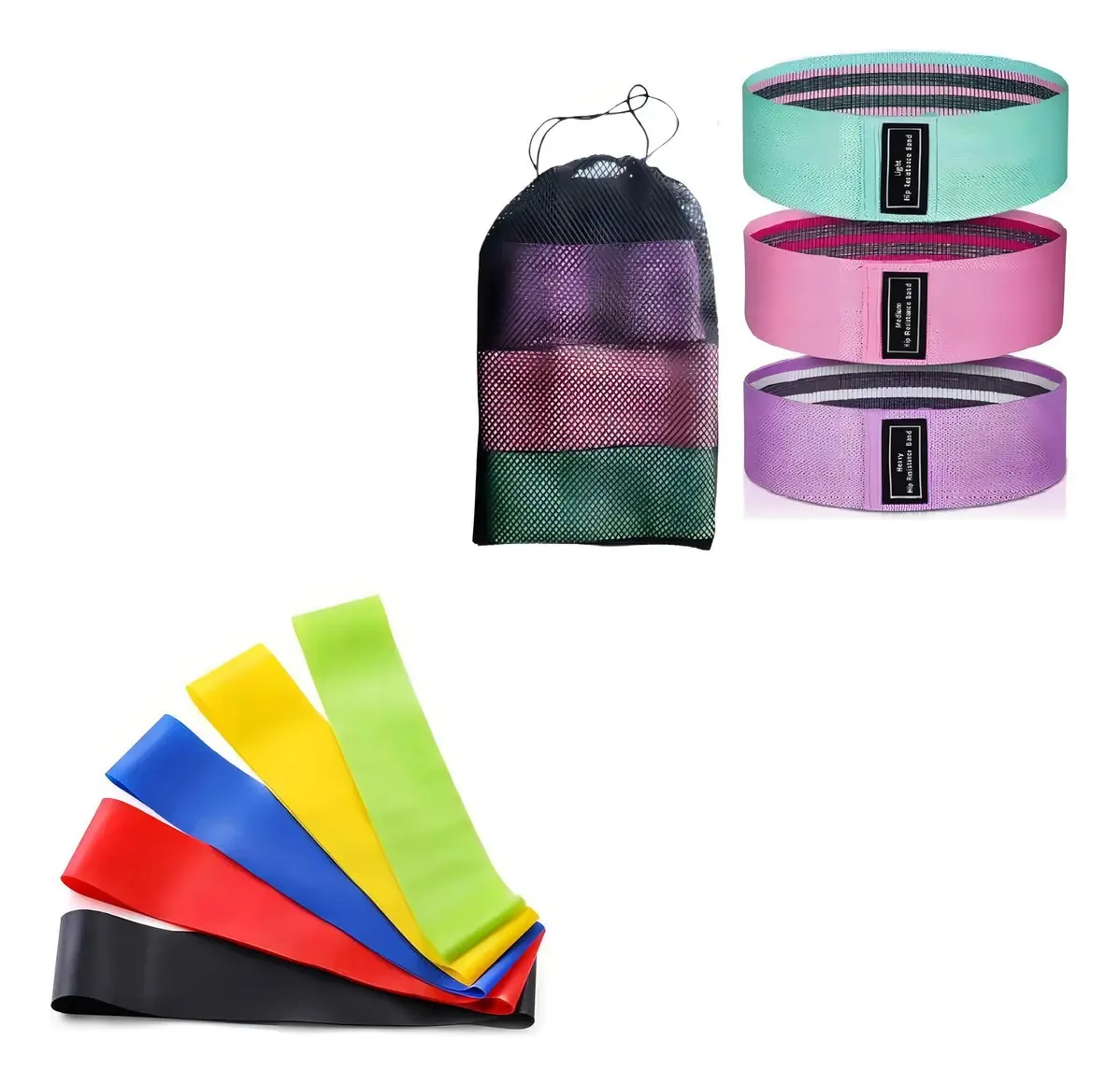 Kit 8 Elásticos Faixas Para Exercícios Físicos Resistência