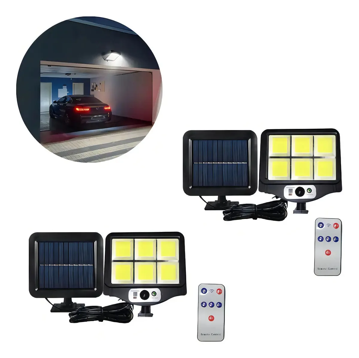 Kit 2 Luminárias Solares Interna Externa Partes Separadas
