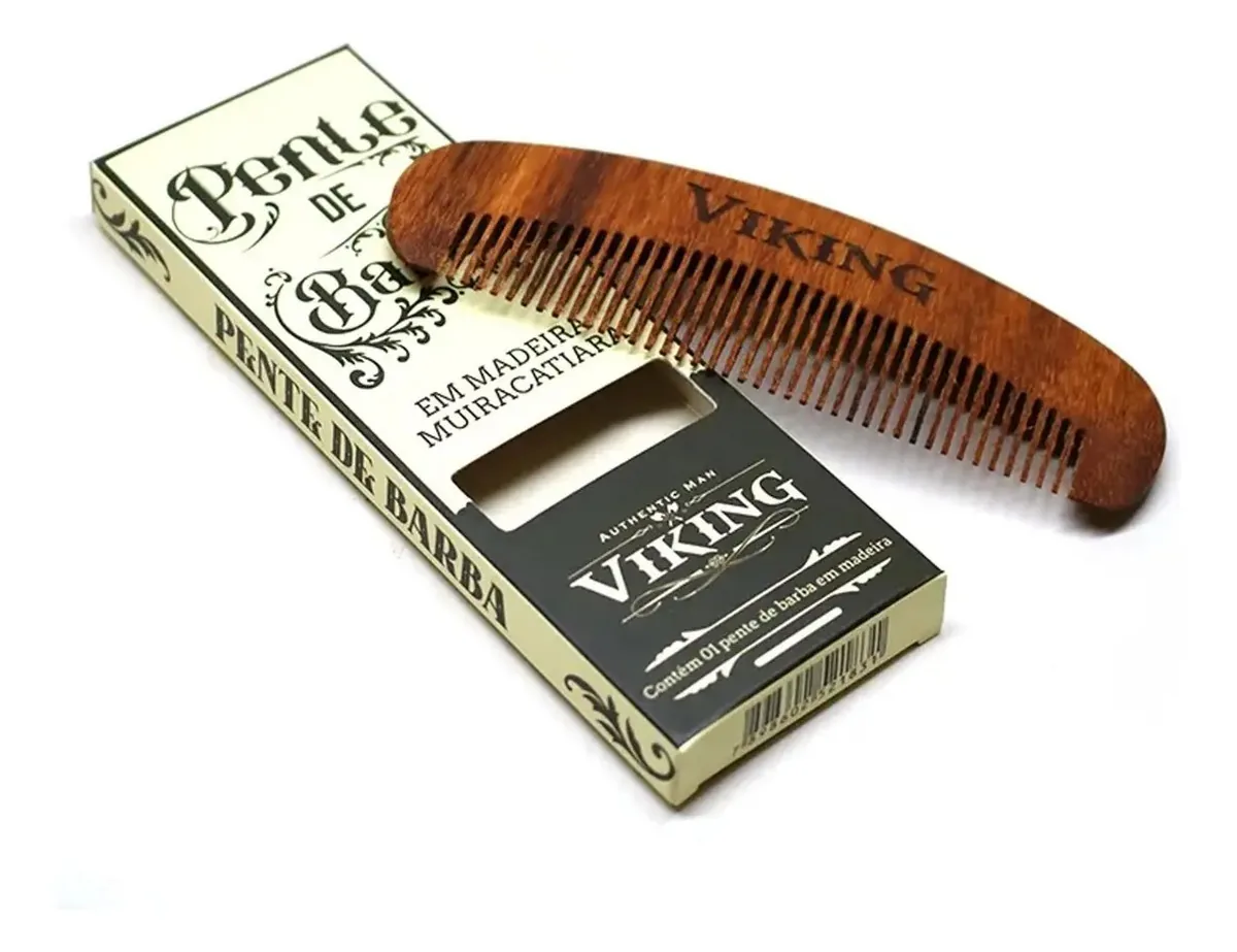 Pentes De Cabelo E Barba Madeira Controla O Frizz Viking