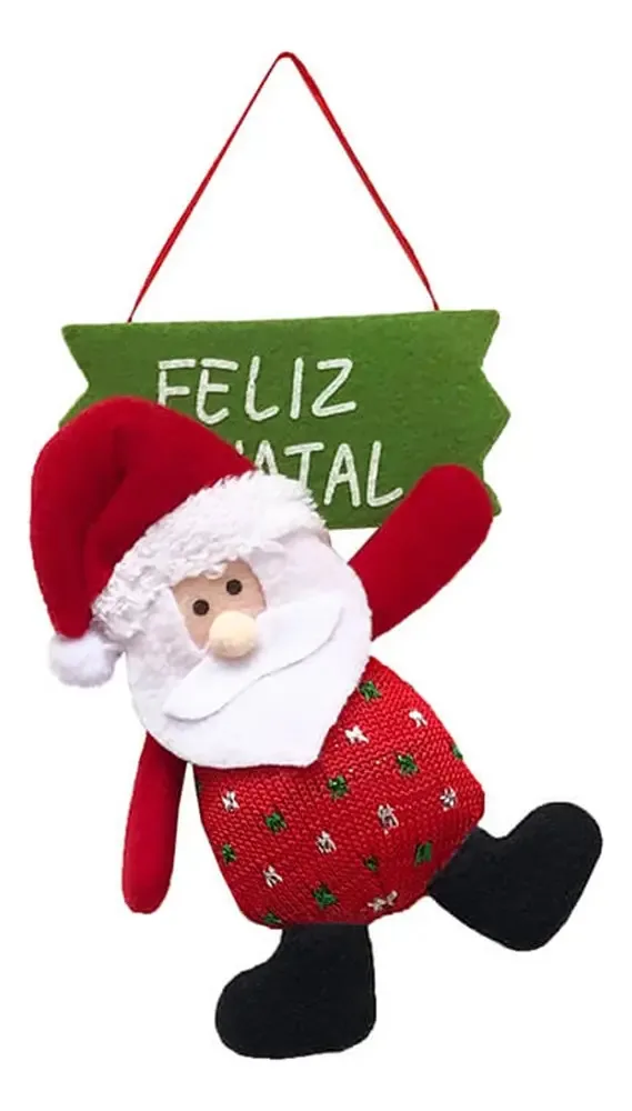 Enfeite Para Porta Papai Noel - Estrelinhas Cor Vermelho-Estrelinha 0