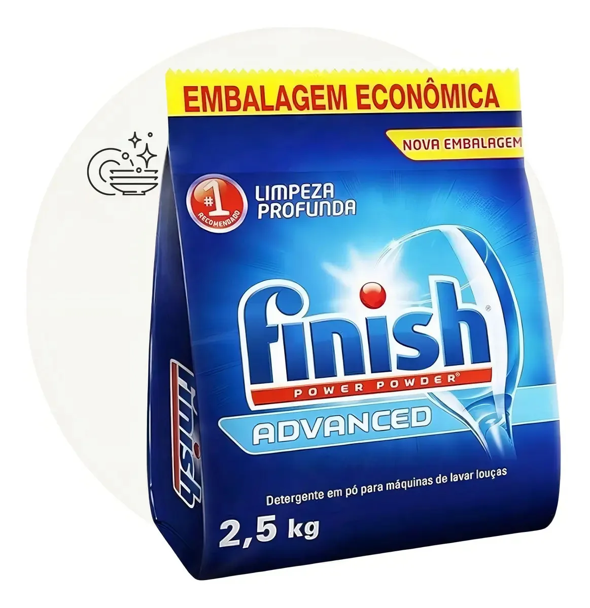 Detergente Finish Lava-louças Em Pó Pó Em Saco 2.5 Kg