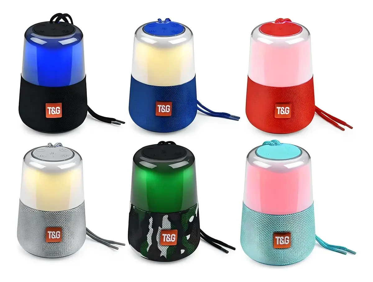 Alto-falante Bluetooth com luzes LED variáveis, pingente verde