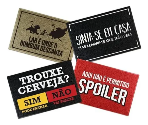 Kit Com 4 Tapetes Capachos Diversos