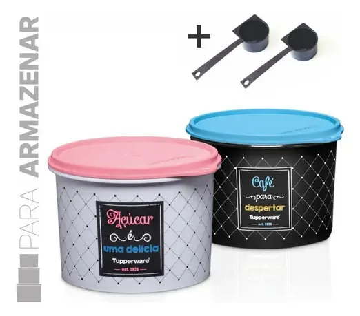 Tupperware | Kit Caixas Bistrô Açúcar E Café - Mantimentos Cor Bistro