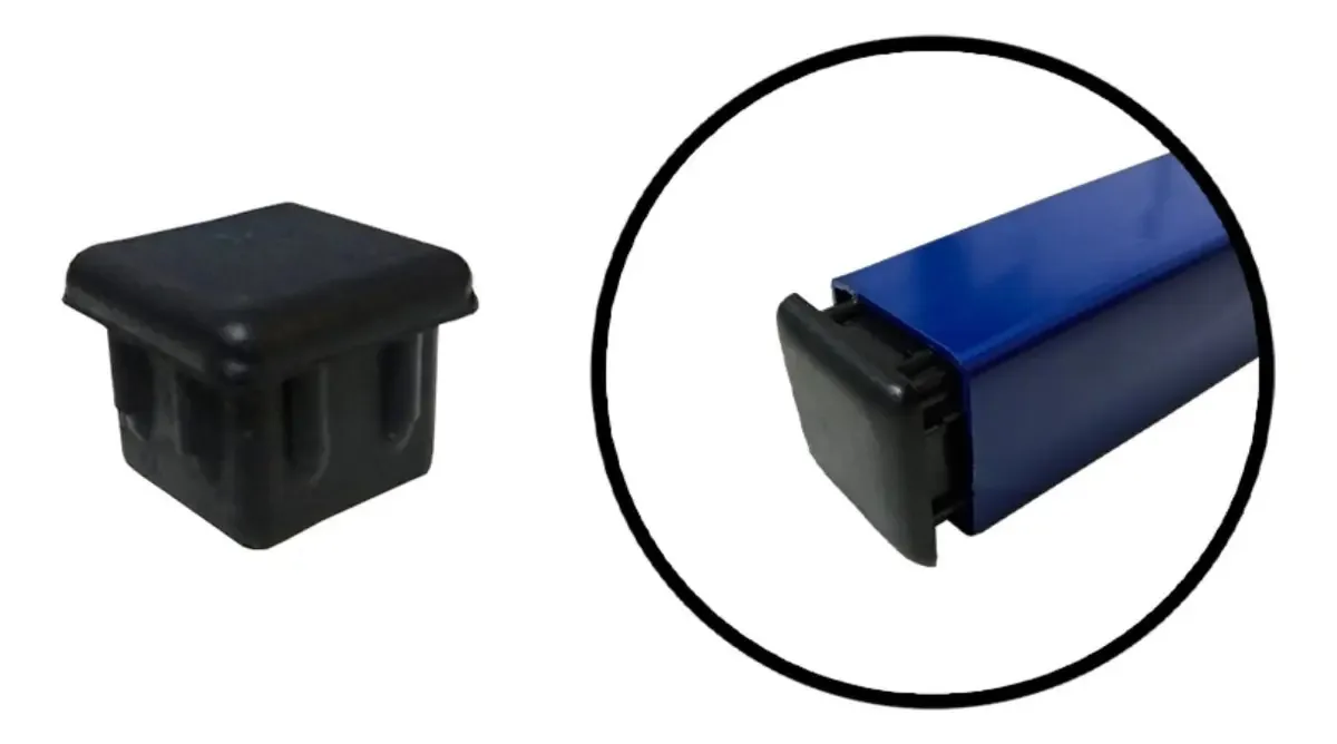 Ponteiras Internas Metalon 20x20mm Tampas Plástica 200 Peças Cor Preto