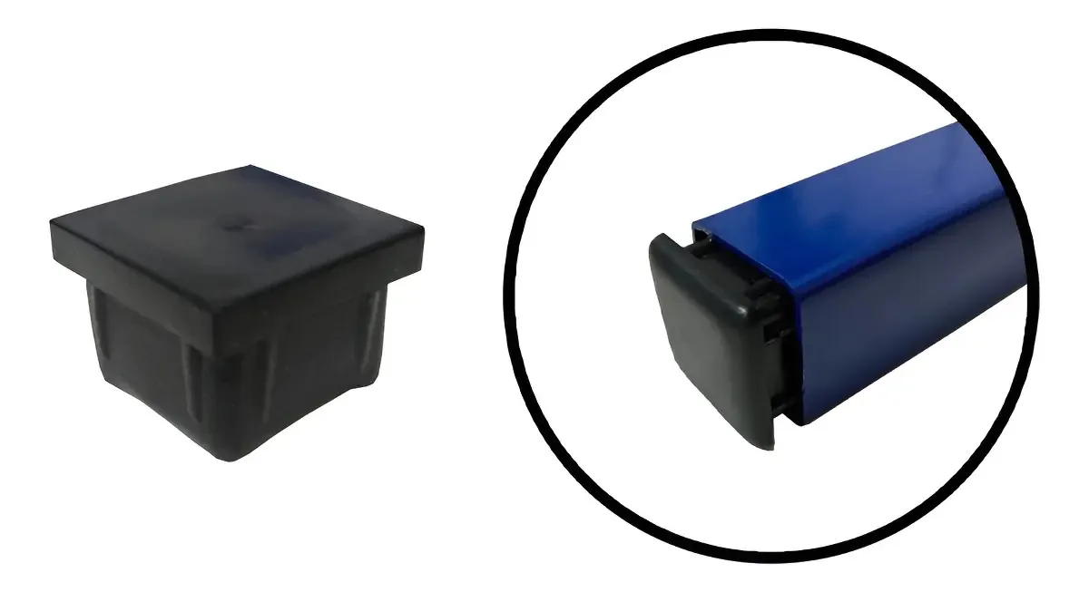 Ponteiras Internas Metalon 25x25mm Tampas Plástica 500 Peças Cor Preto