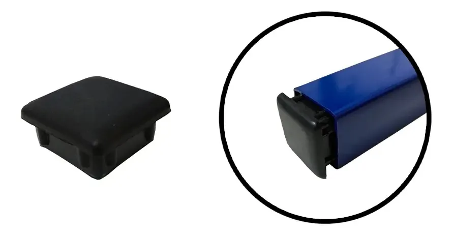 Ponteiras Internas Metalon 30x30mm - 500 Peças Cor Preto