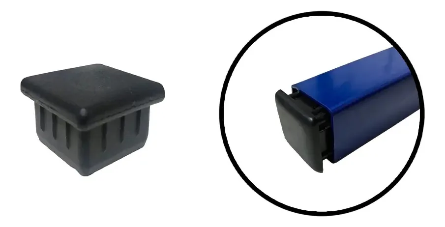Ponteiras Internas Metalon 40x40mm - 200 Peças Cor Preto