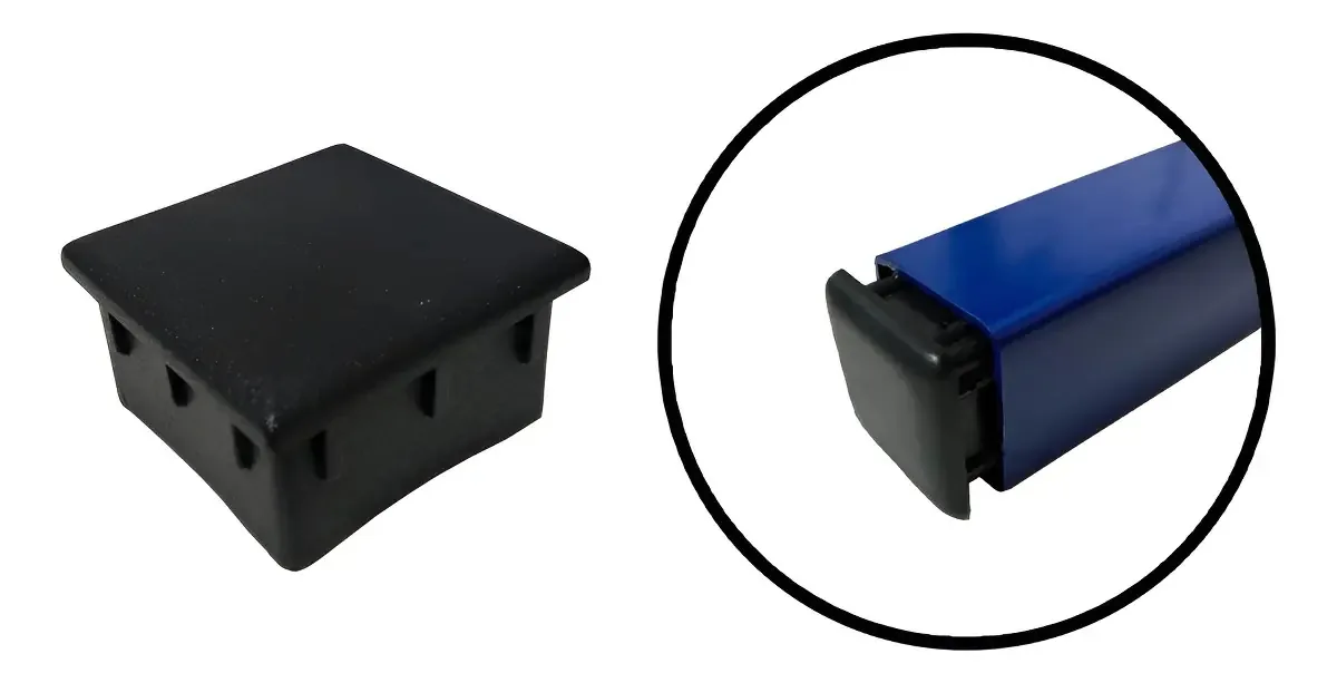 Ponteiras Internas Metalon 50x50mm - 100 Peças Cor Preto