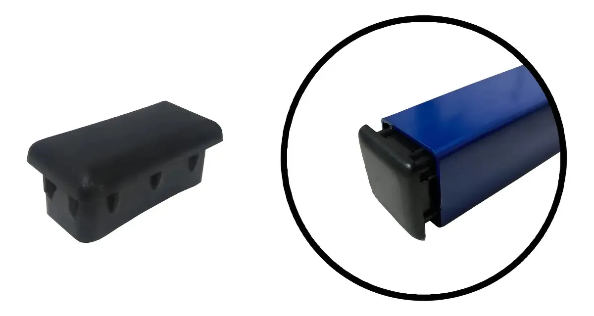 Ponteiras Internas Metalon 40x20mm - 500 Peças Cor Preto