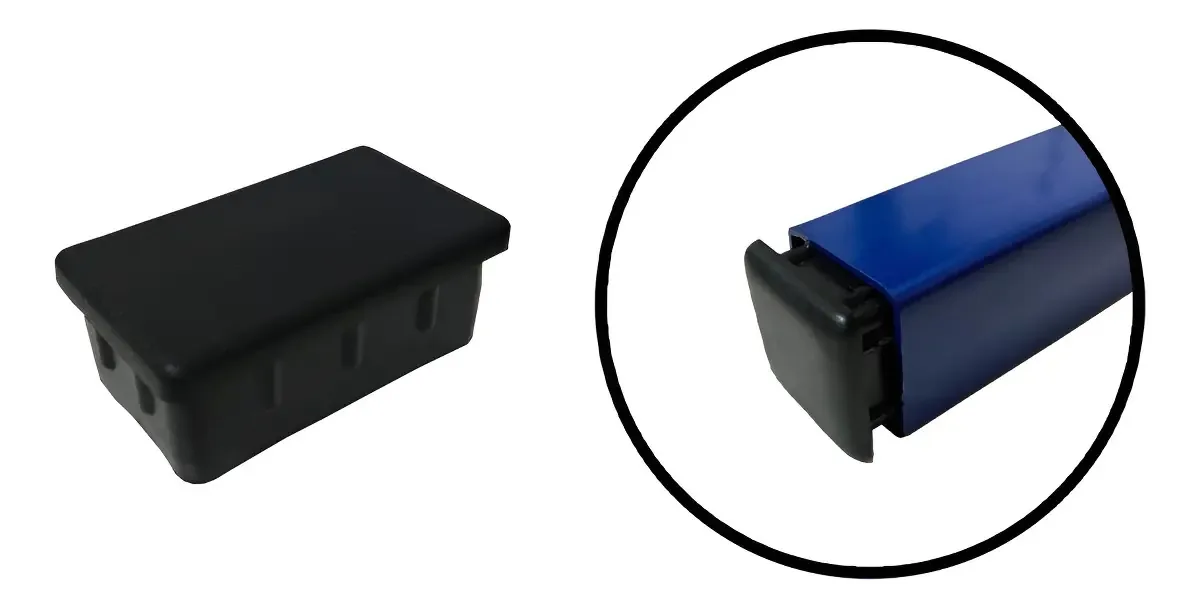 Ponteiras Internas Metalon 50x30mm - 500 Peças Cor Preto