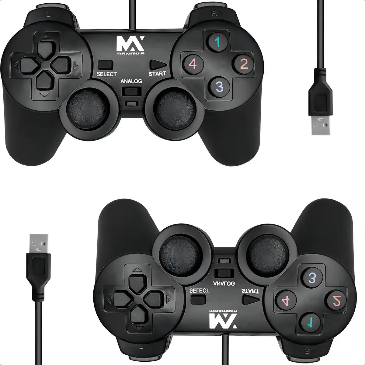 Controles Internacionais Com Fio USB Preto para PC e Notebook com 2